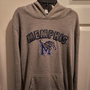Memphis Tigers Unisex Gray with Blue Highlights Pullover Hoodie